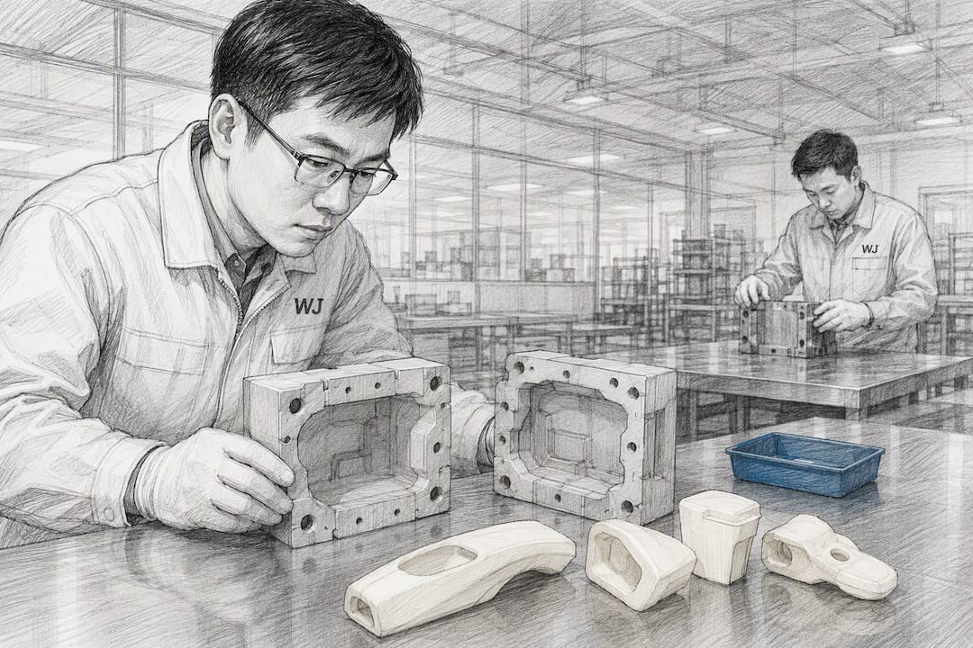 Chinese engineers evaluating vacuum casting molds