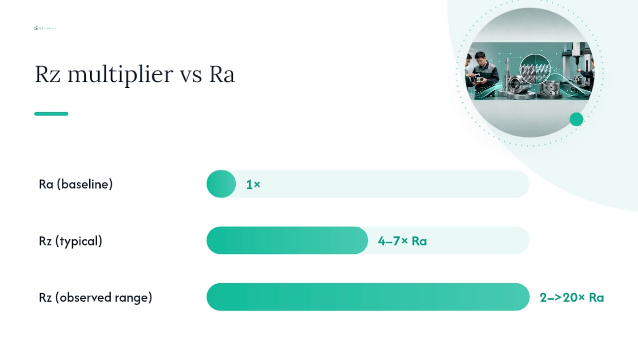 Comparison of Ra Rz and Rq roughness parameters