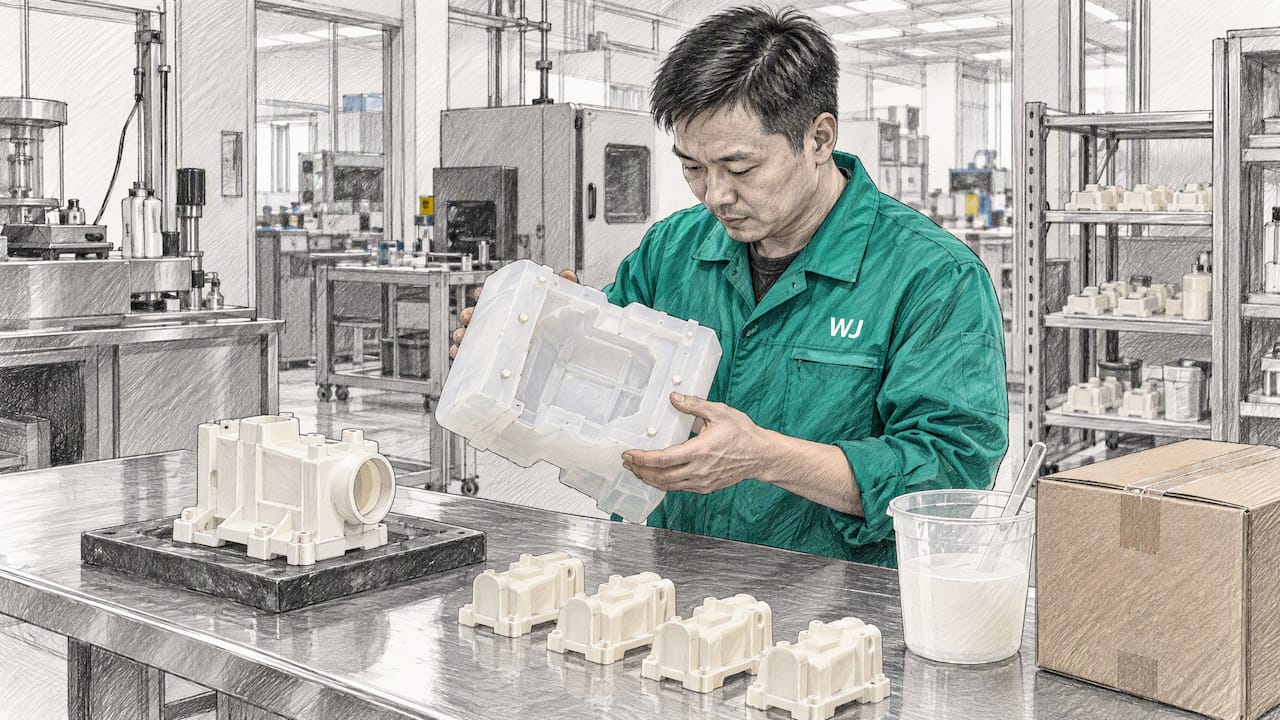 Engineer inspecting vacuum casting cost components