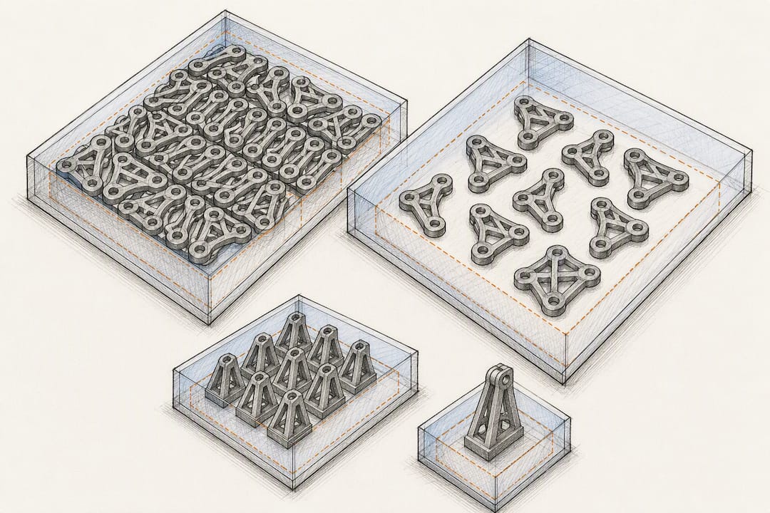 Illustration comparing SLS packing density