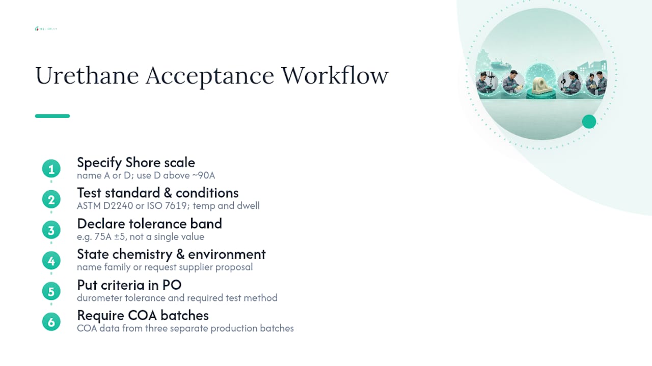 Urethane specification and acceptance workflow
