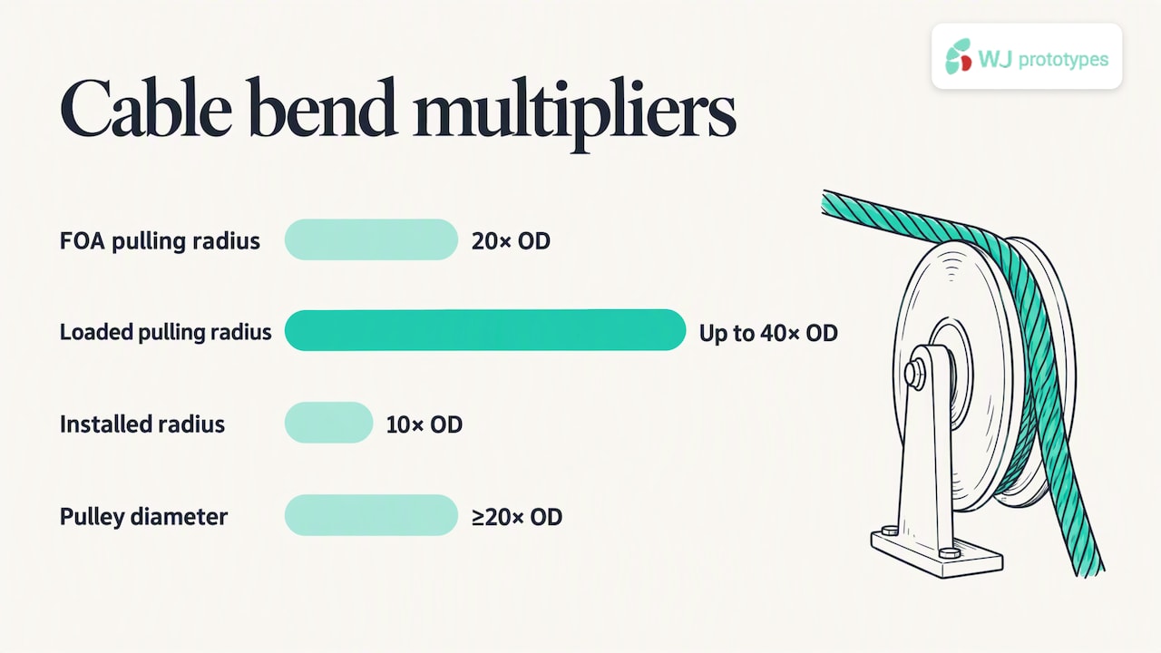 Cable Bend Rules: Pulling, Training, and Pulley Sizing — overview diagram
