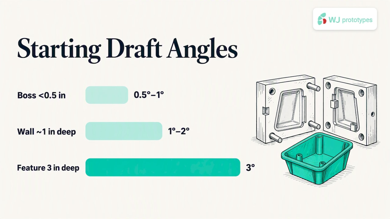 Starting draft ranges paired with feature depths