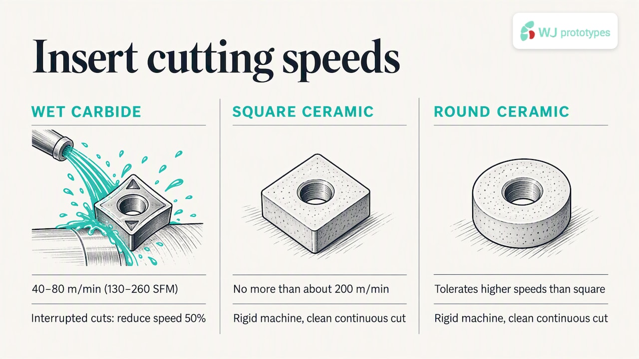 Nickel alloy cutting speed ranges compared