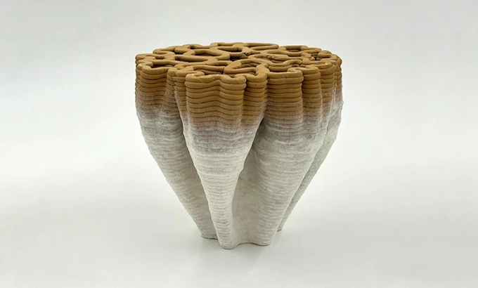 bioMATTERS使用粘土和菌丝体3D打印家居物品