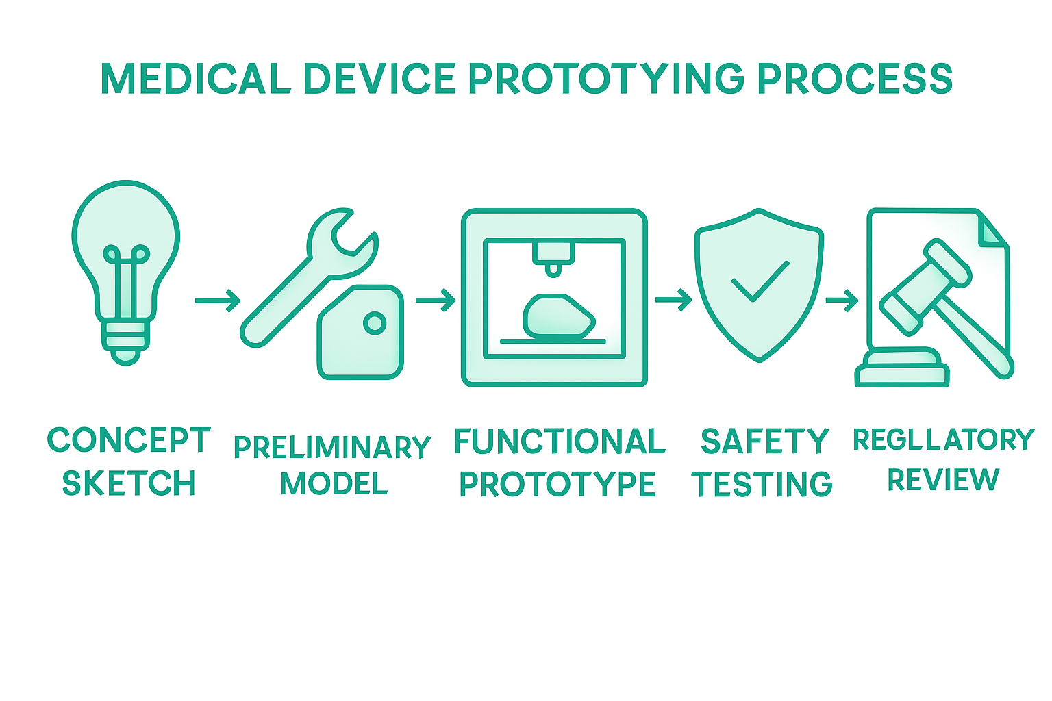 Infographic of medical device prototyping stages