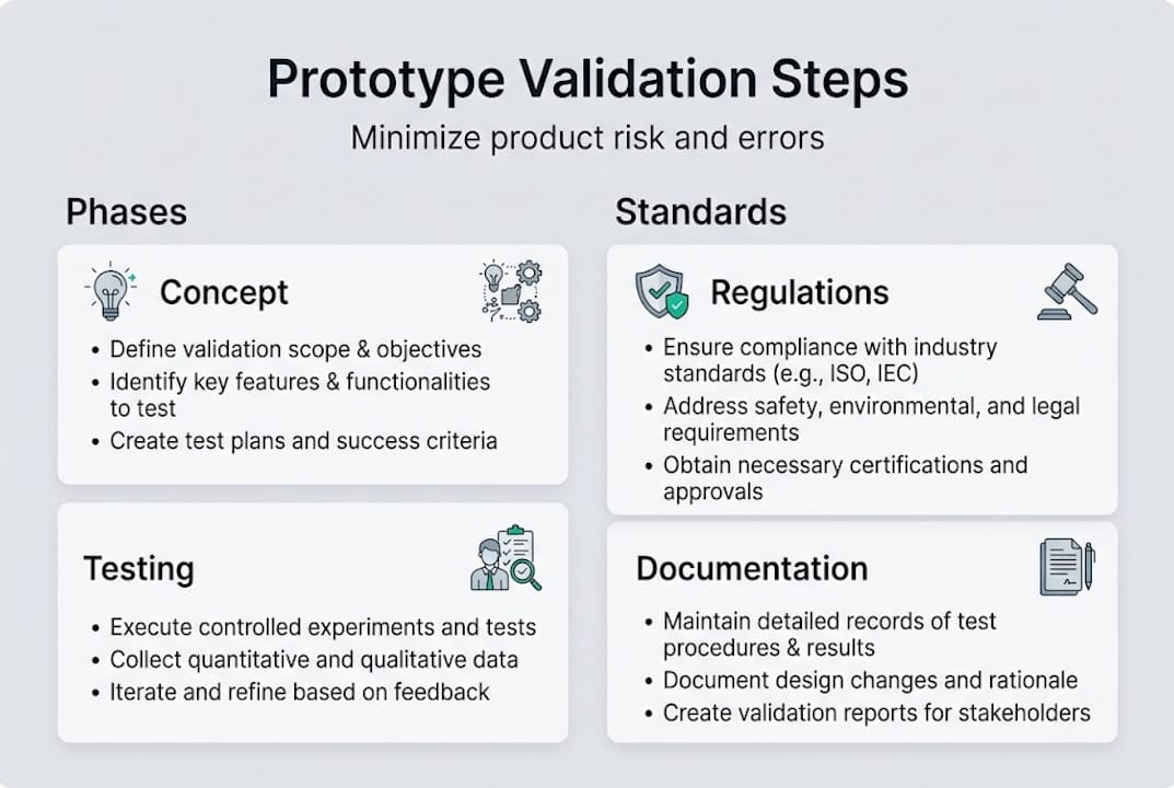 Infographic with phases and standards of validation