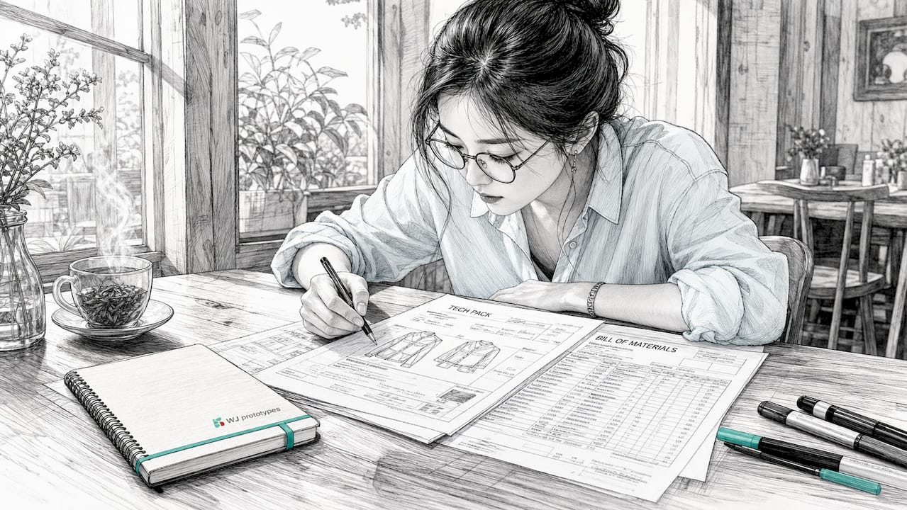 Engineer reviewing prototype order documents