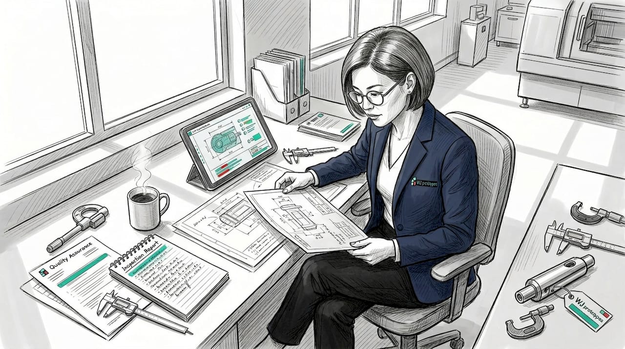 Engineer reviewing prototype quality documents