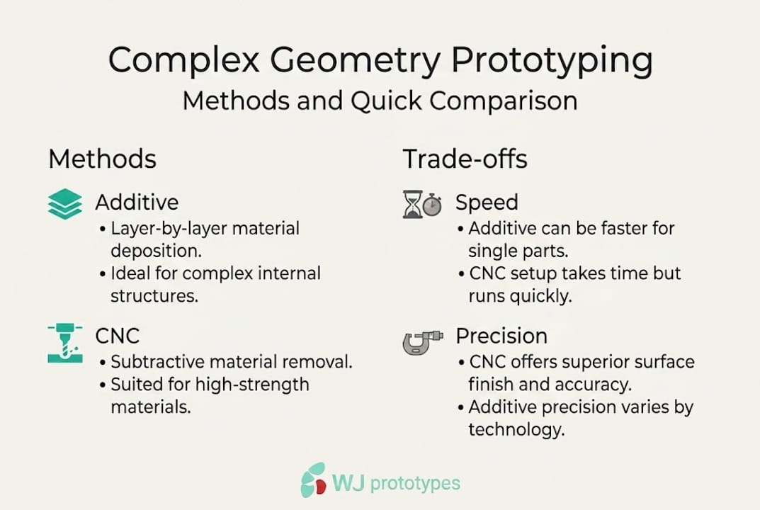 Infographic comparing prototyping methods and trade-offs