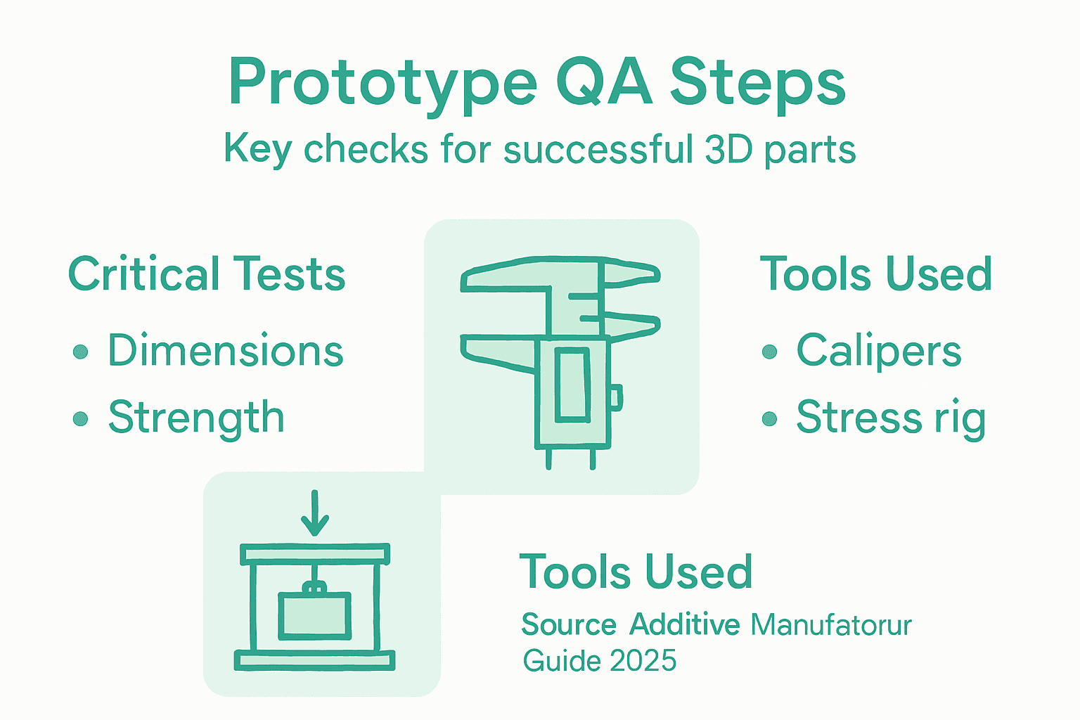 Infographic on prototype QA steps and tools