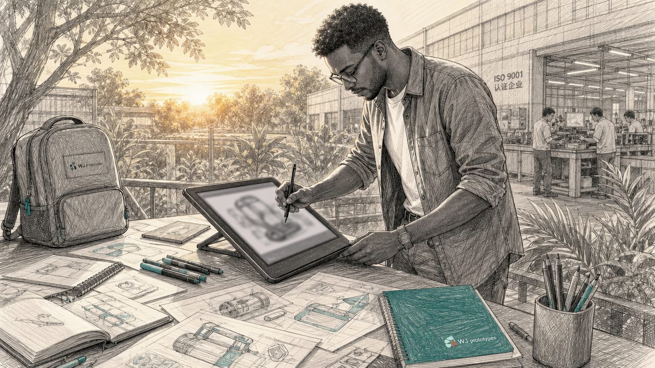 Engineer using digital design tablet