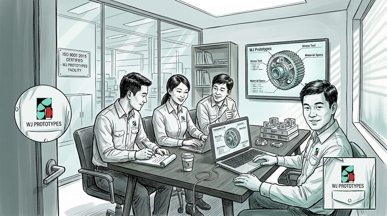 Team reviews digital prototype simulation together